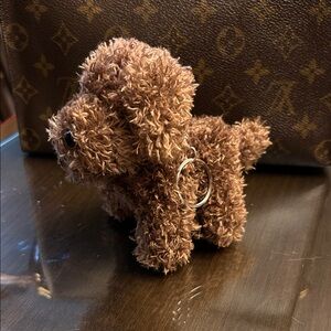 Brown Plush Dog Keychain